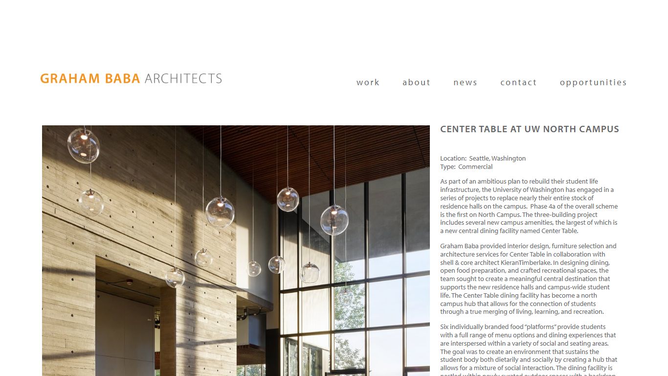 Center Table at UW North Campus — Graham Baba Architects